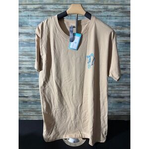 Simply Southern T-Shirt Large Tan NEW Floral Baseball Bow Graphic Tee SS L